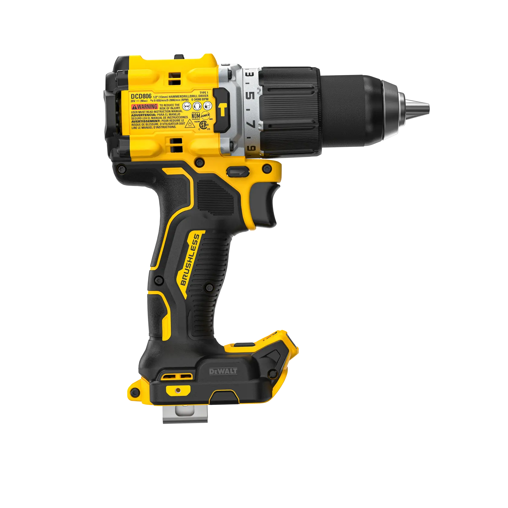 TALADRO PERCUTOR XR 1/2" 20V BRUSHLESS DEWALT DCD806B (SIN BATERÍA) - imagen 3