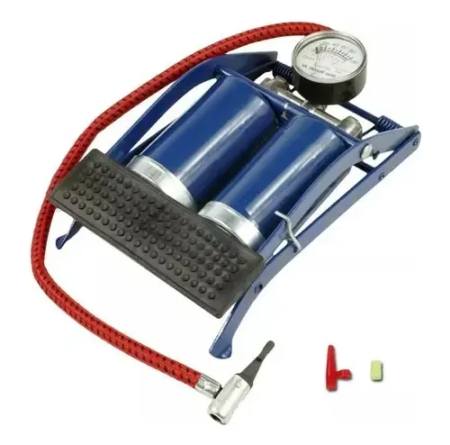 Inflador D/ Pie c/ Manometro Doble Piston - imagen 2