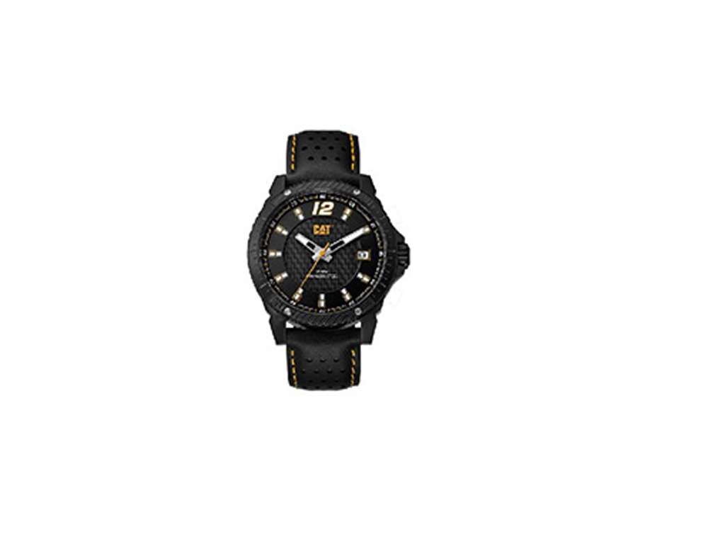 Reloj Pulsera Analogico Negro Malla Cuero Resistente al Agua - imagen 3