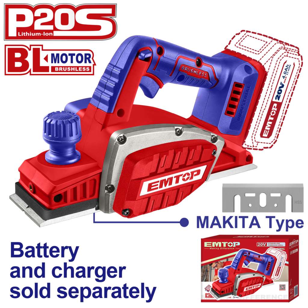CEPILLO INALAMBRICO 20V 82 x 2 MM 14000 RPM (NO INCLUYE BAT NI CARG) - imagen 2