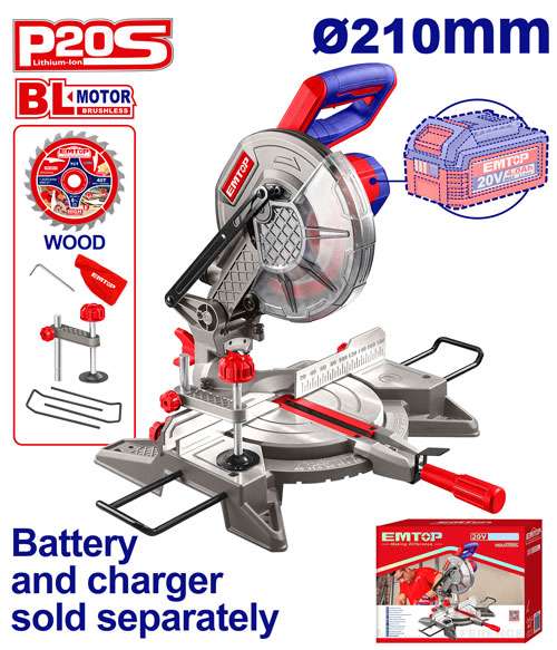 SIERRA INGLETADORA INALAMBRICA 210 MM 4500 RPM (NO INCLUYE BAT NI CARG)