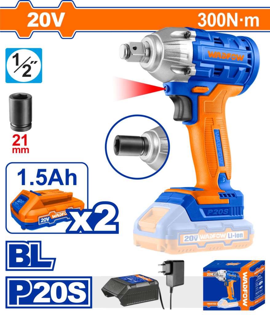 LLAVE DE IMPACTO INALAM. 20V + CARGADOR Y 2 BAT