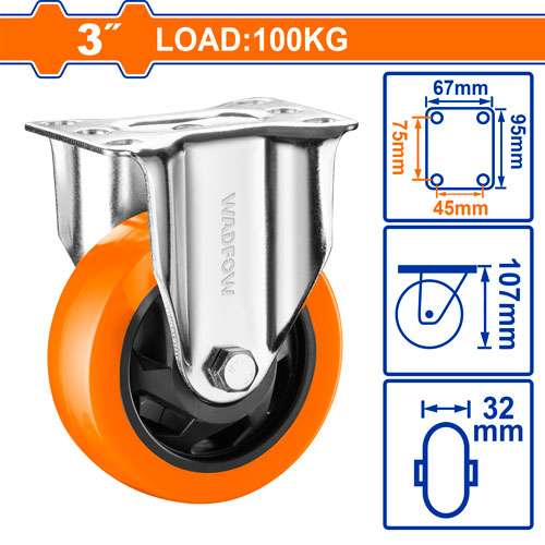 Rueda 3'' Hasta 100 KG (Material Pp + Pvc) - imagen 2