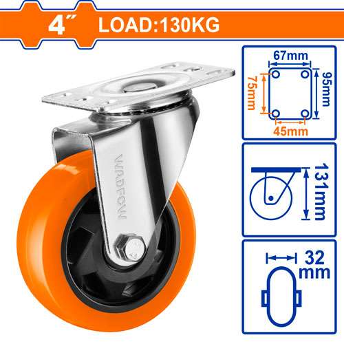 Rueda Giratoria 4'' Hasta 130kg (Material Pp + Pvc) - imagen 2